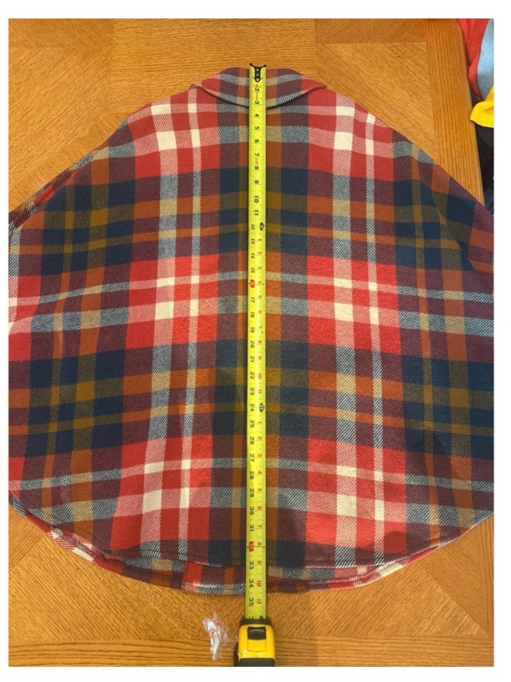 Vintage 1960s Pendleton Wool Plaid Medium Poncho Boho Hippie Western Cape - Picture 8 of 8